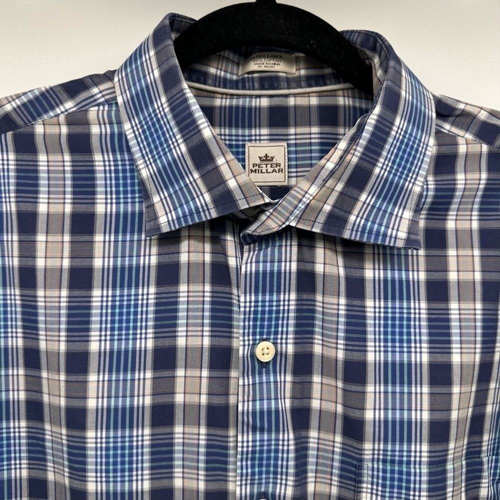 Peter Millar Plaid Long Sleeve Button Down Shirt Size‎ XL - Picture 2 of 13